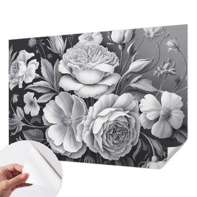 Autocolante de parede fotográfico Flores cinzentas