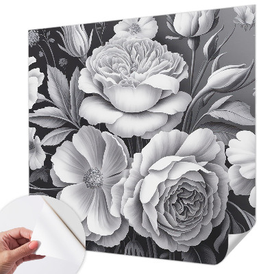 Autocolante de parede fotográfico Flores cinzentas