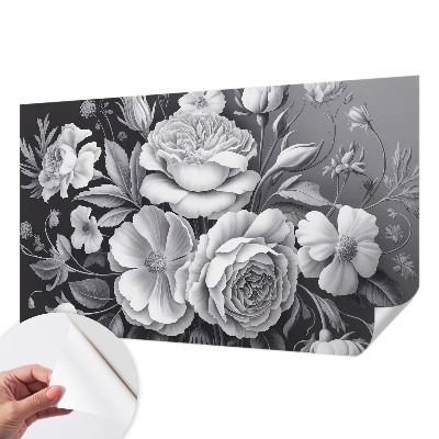 Autocolante de parede fotográfico Flores cinzentas