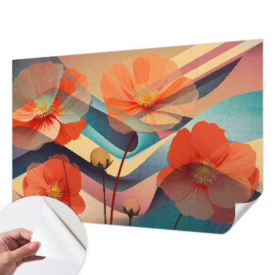 Papel de parede 3D com padrão 'Flores dos sentidos'