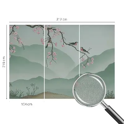 Papel de parede para criança com estampa Serenata japonesa