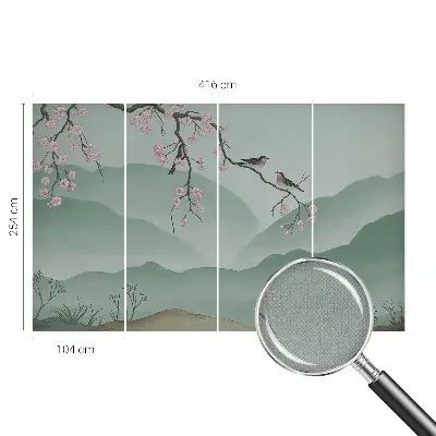 Papel de parede para criança com estampa Serenata japonesa