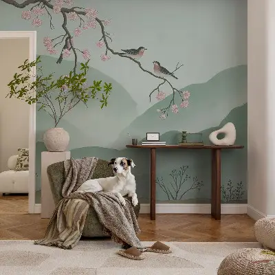 Papel de parede para criança com estampa Serenata japonesa