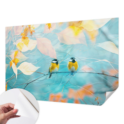 Papel de parede autocolante para quarto Pássaros da primavera