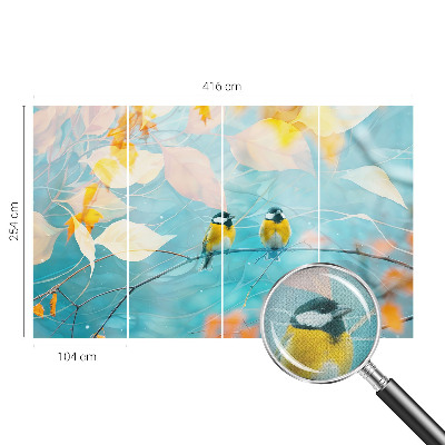 Papel de parede autocolante para quarto Pássaros da primavera