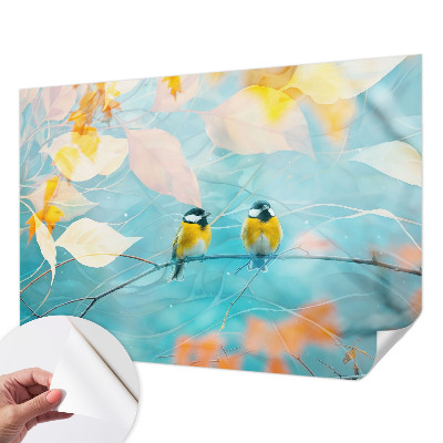 Papel de parede autocolante para quarto Pássaros da primavera