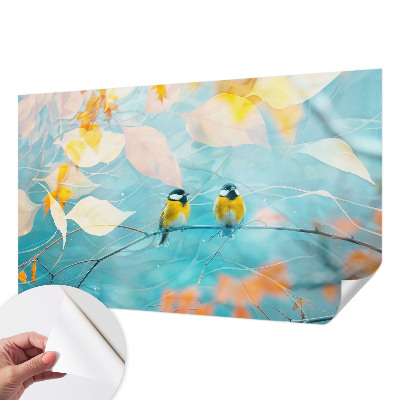 Papel de parede autocolante para quarto Pássaros da primavera