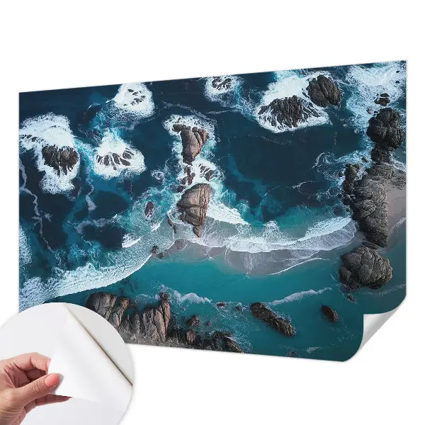 Papel de parede infantil com estampa de ondas do oceano