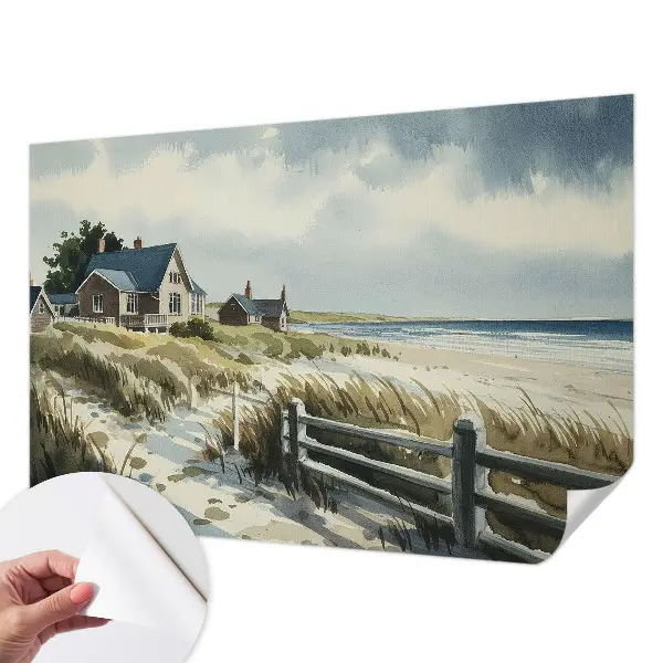 Papel de parede 3D com estampa de dunas da praia