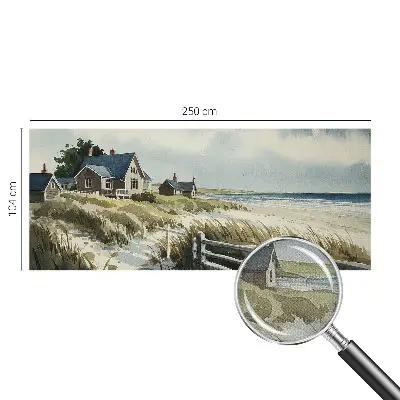 Papel de parede 3D com estampa de dunas da praia