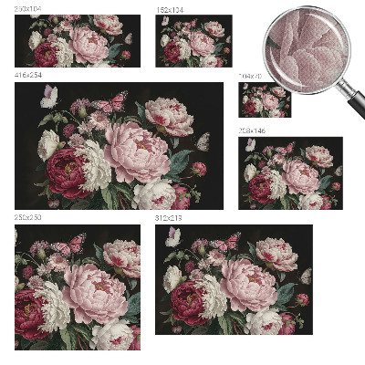 Papel de parede autocolante para quarto Peônias e borboletas