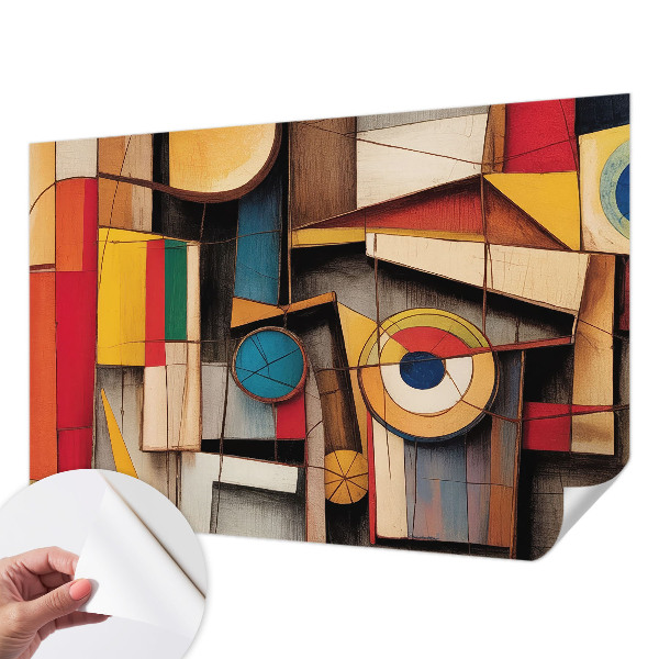 Papel de parede autocolante com padrões geométricos