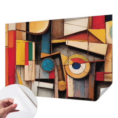 Papel de parede autocolante com padrões geométricos