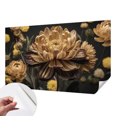Papel de parede autocolante para sala com padrão floral de estilo elegante