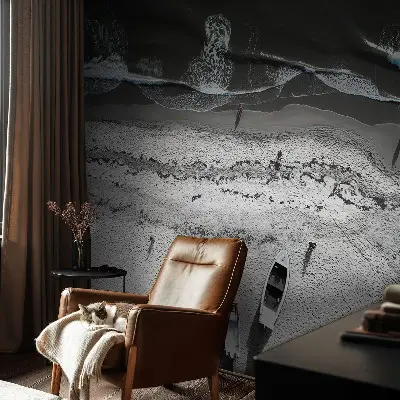 Papel de parede autocolante para quarto com estampa 'Tranquilidade da praia' para decoração de ambientes