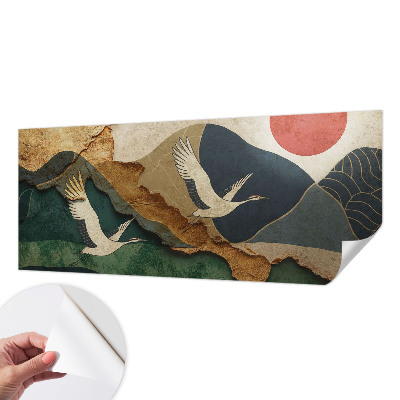 Papel de parede autocolante para quarto Guindastes do Oriente