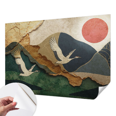 Papel de parede autocolante para quarto Guindastes do Oriente