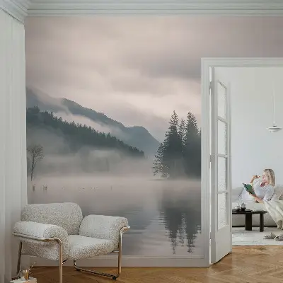 Autocolante de parede fotográfico com imagem de lago atmosférico