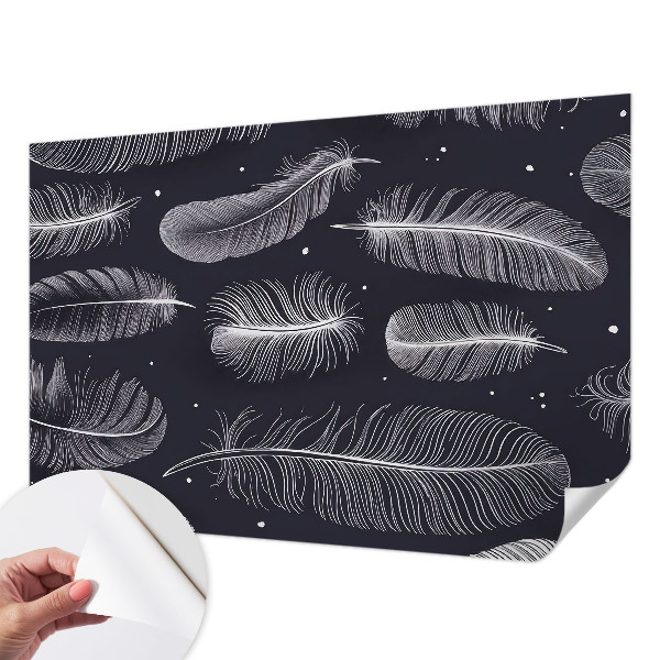 Papel de parede 3D penas sutis