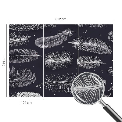 Papel de parede 3D penas sutis