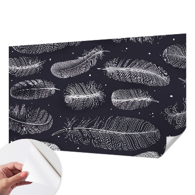 Papel de parede 3D penas sutis