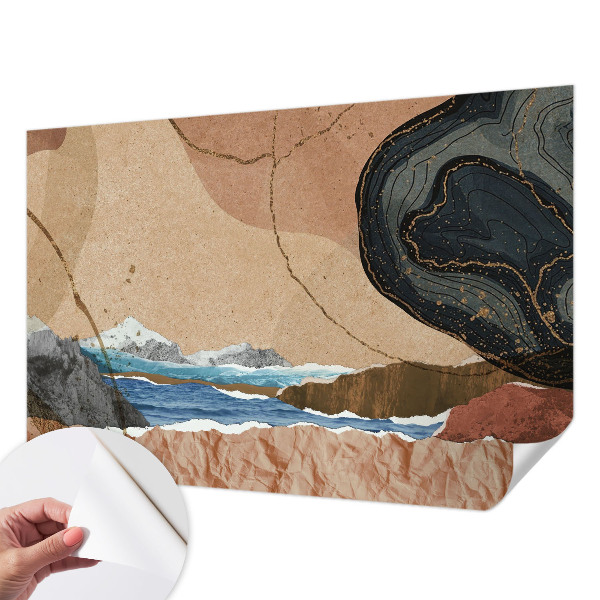 Papel de parede autocolante para sala Paisagem abstrata