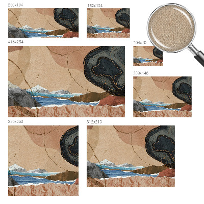 Papel de parede autocolante para sala com padrão de paisagem abstrata