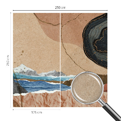 Papel de parede autocolante para sala com padrão de paisagem abstrata