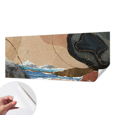 Papel de parede autocolante para sala com padrão de paisagem abstrata