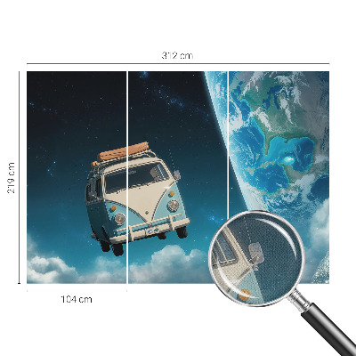 Papel de parede 3D com tema de viagem espacial