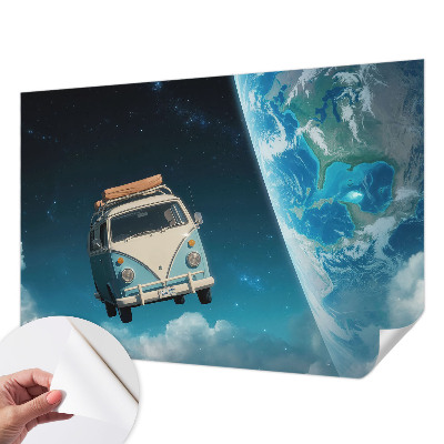 Papel de parede 3D com tema de viagem espacial