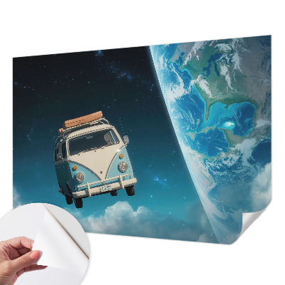 Papel de parede 3D com tema de viagem espacial