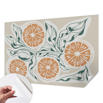Papel de parede autocolante para quarto com padrão de frutas