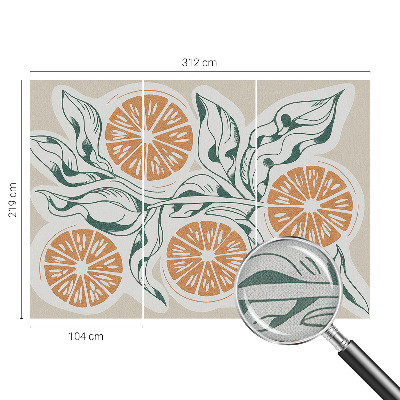 Papel de parede autocolante para quarto com padrão de frutas