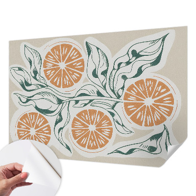 Papel de parede autocolante para quarto com padrão de frutas