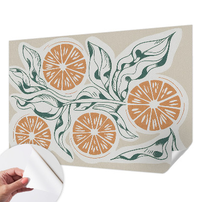 Papel de parede autocolante para quarto com padrão de frutas