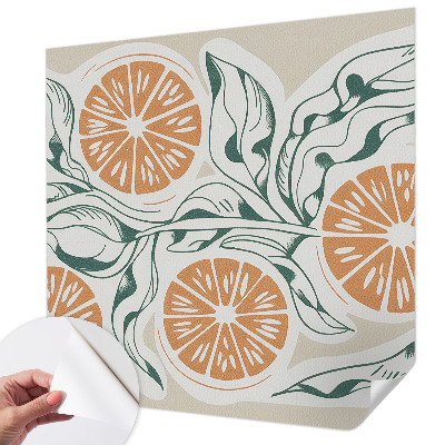 Papel de parede autocolante para quarto com padrão de frutas