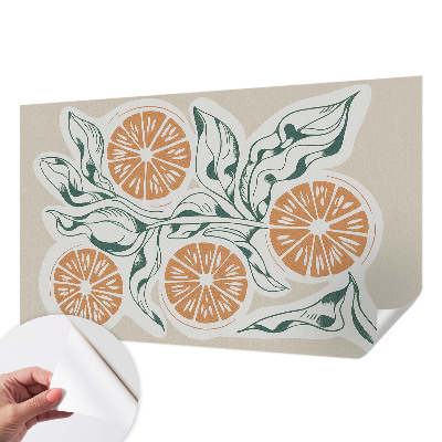Papel de parede autocolante para quarto com padrão de frutas