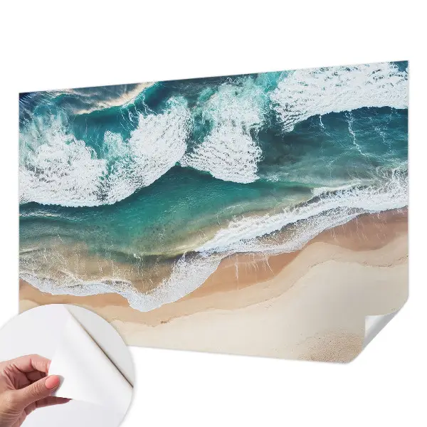 Papel de parede autocolante com padrão de ondas do mar