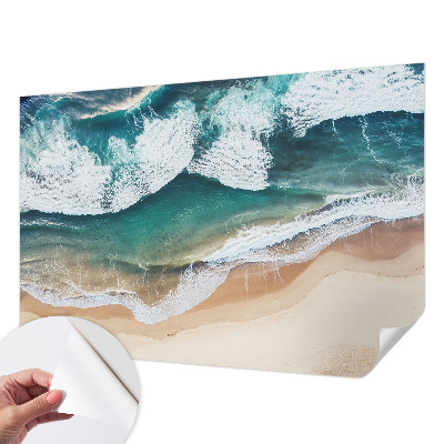 Papel de parede autocolante com padrão de ondas do mar