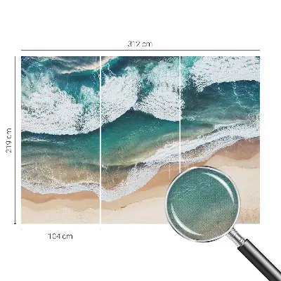 Papel de parede autocolante com padrão de ondas do mar