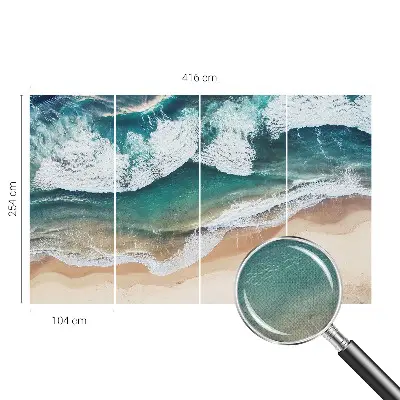 Papel de parede autocolante com padrão de ondas do mar