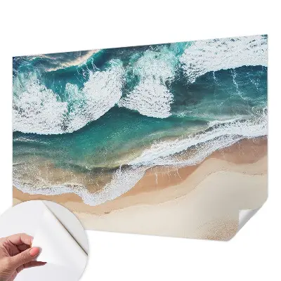 Papel de parede autocolante com padrão de ondas do mar
