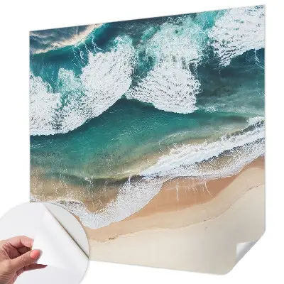 Papel de parede autocolante com padrão de ondas do mar