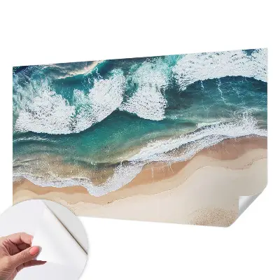 Papel de parede autocolante com padrão de ondas do mar