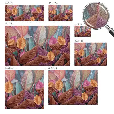 Papel de parede autocolante para quarto com folhas coloridas
