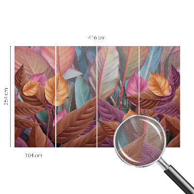 Papel de parede autocolante para quarto Folhas coloridas
