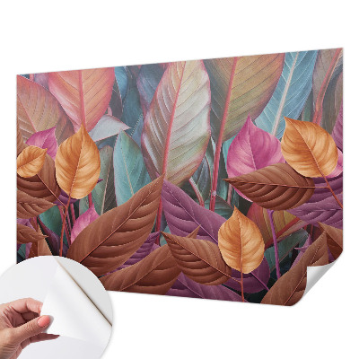 Papel de parede autocolante para quarto Folhas coloridas