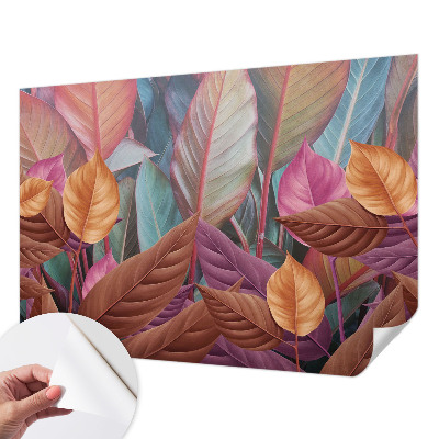 Papel de parede autocolante para quarto Folhas coloridas