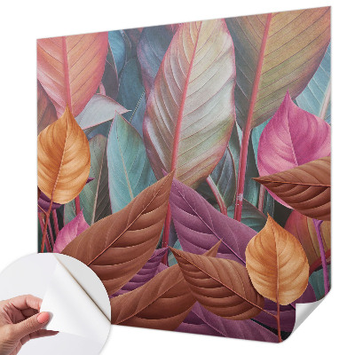 Papel de parede autocolante para quarto Folhas coloridas